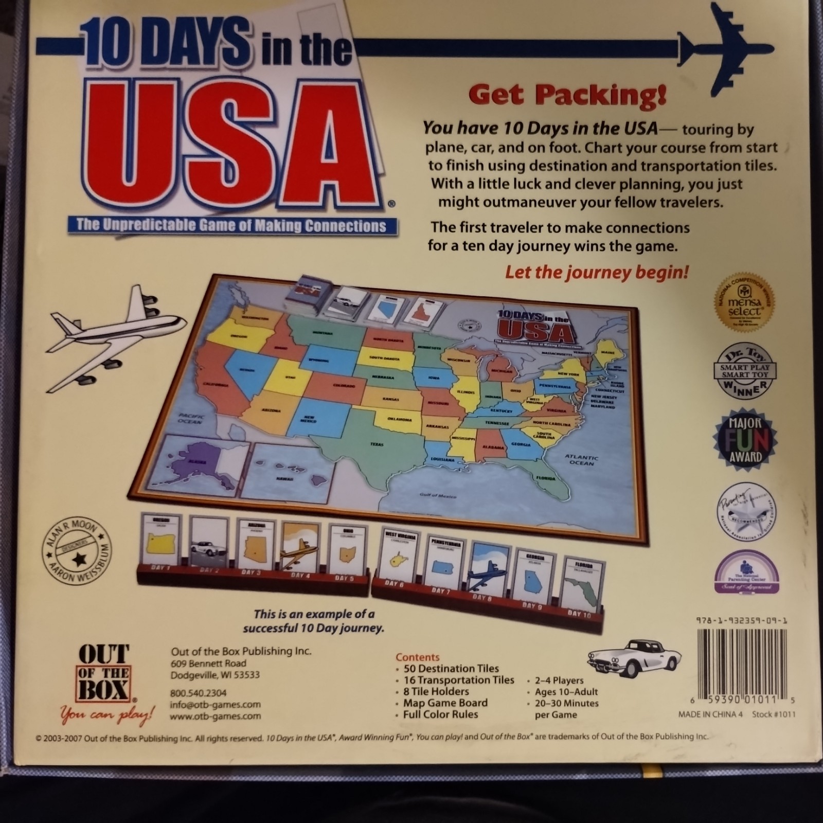 Vintage 1st Edition! 10 Days In The USA “Out Of The Box” Board Game COMPLETE!!