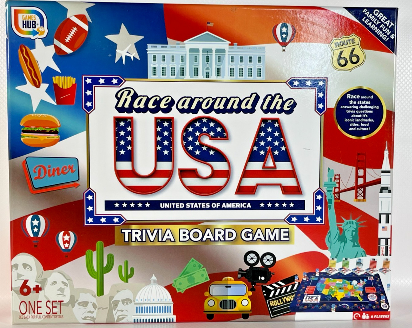 Race Around the USA Trivia Board Game GamesHub 2022 NEW Sealed Geography Fun