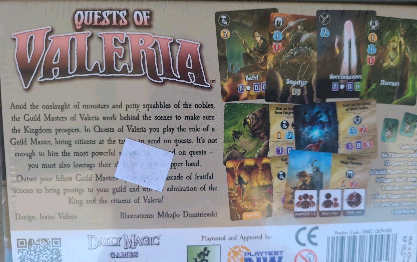 NEW Quests of Valeria Kickstarter Edition Board Card Game 2016 Daily Magic Games
