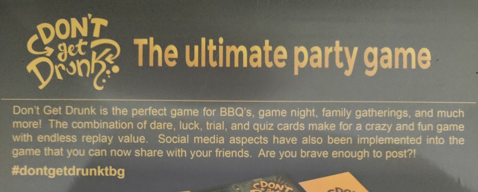 Don’t Get Drunk – The Ultimate Party Game – Envy Born Games 21 + (New / Sealed)