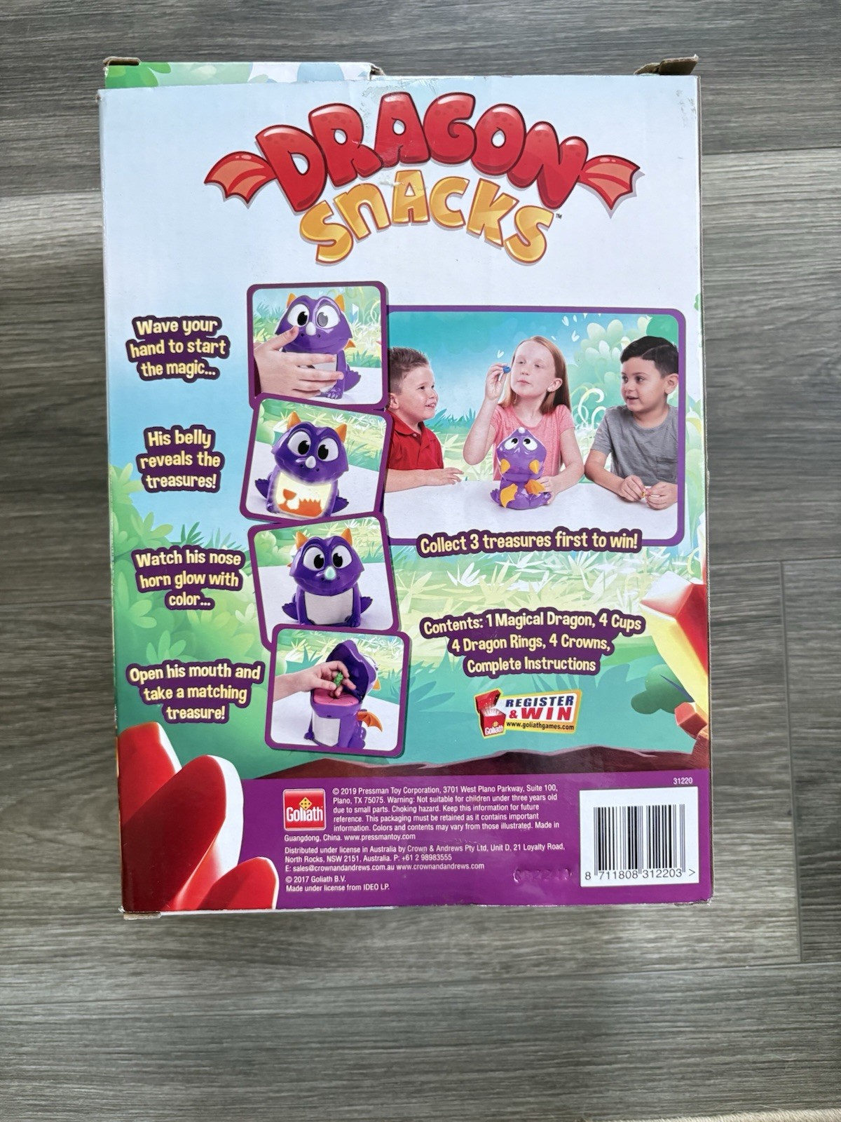 Goliath DRAGON SNACKS Game w/Lights & Sounds Complete ~ Collect Treasures To Win