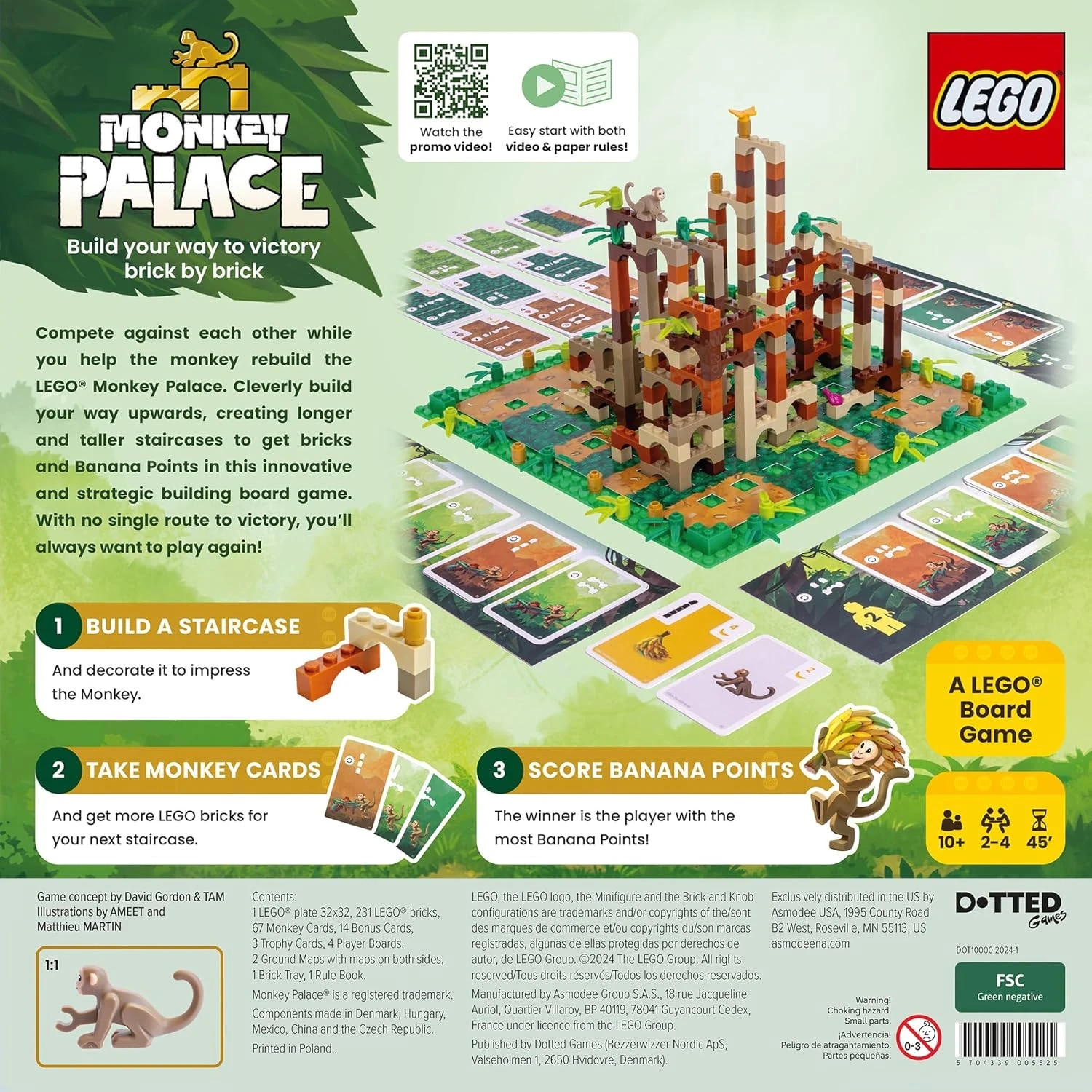 Lego Monkey Palace Board Game 2-4 Players