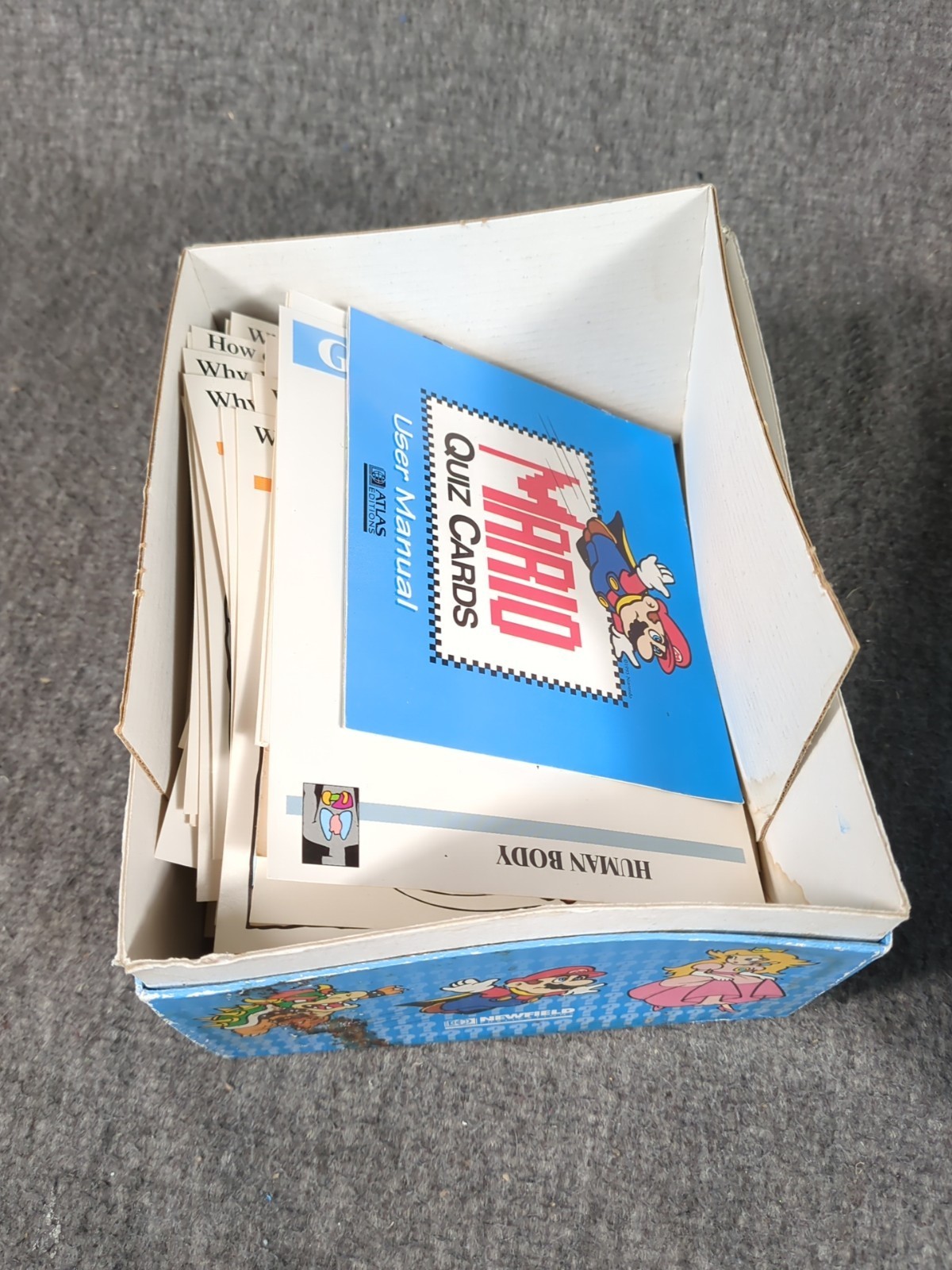 Vintage 1995 Mario Quiz Cards By Atlas Editions 115 Trivia Cards with Manual