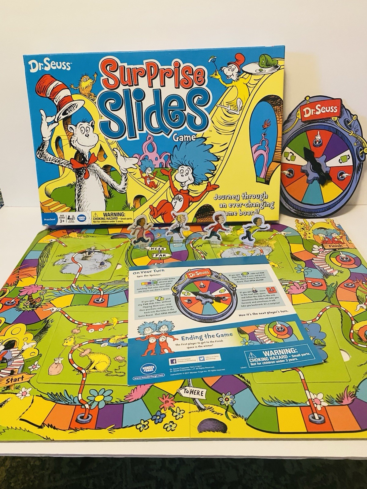Dr. Seuss Surprise Slides Board Game “Cat in the Hat” by Wonder Forge