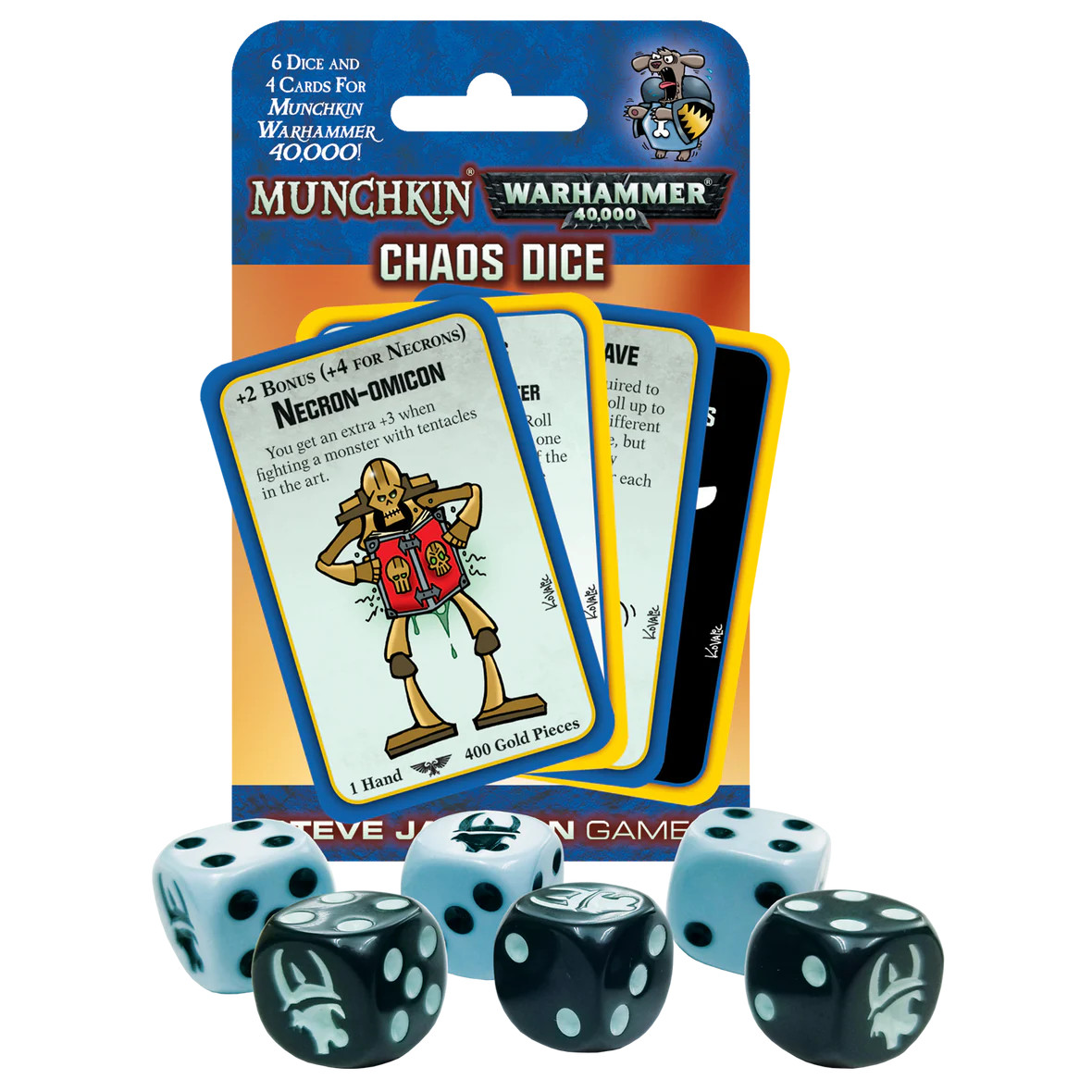Chaos Dice w/ 3 Promo Cards and Bookmark Quill Agrax Munchkin Warhammer 40000