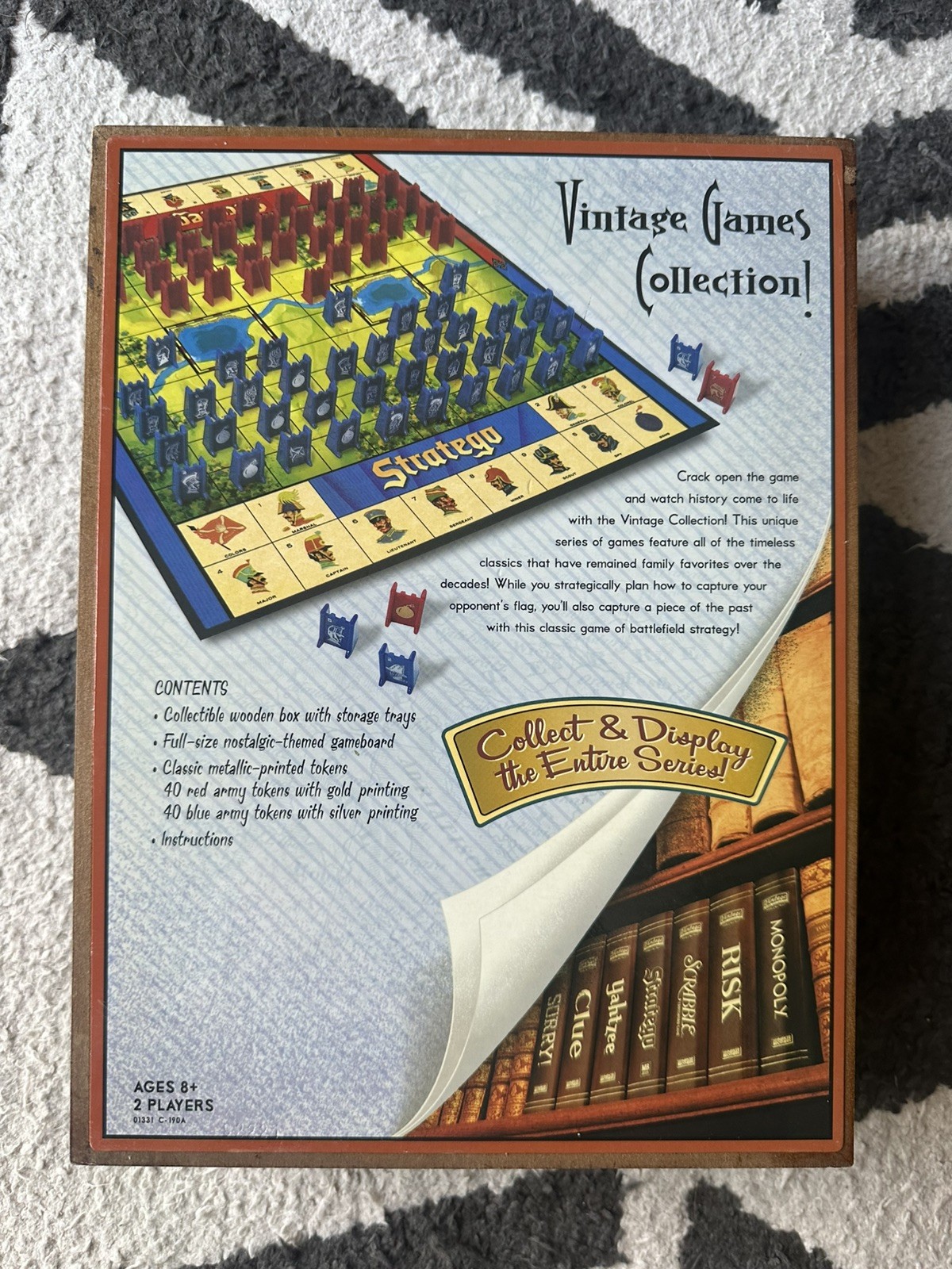 Stratego Vintage Game Collection Wooden Box MB Hasbro 2009 Complete Classic