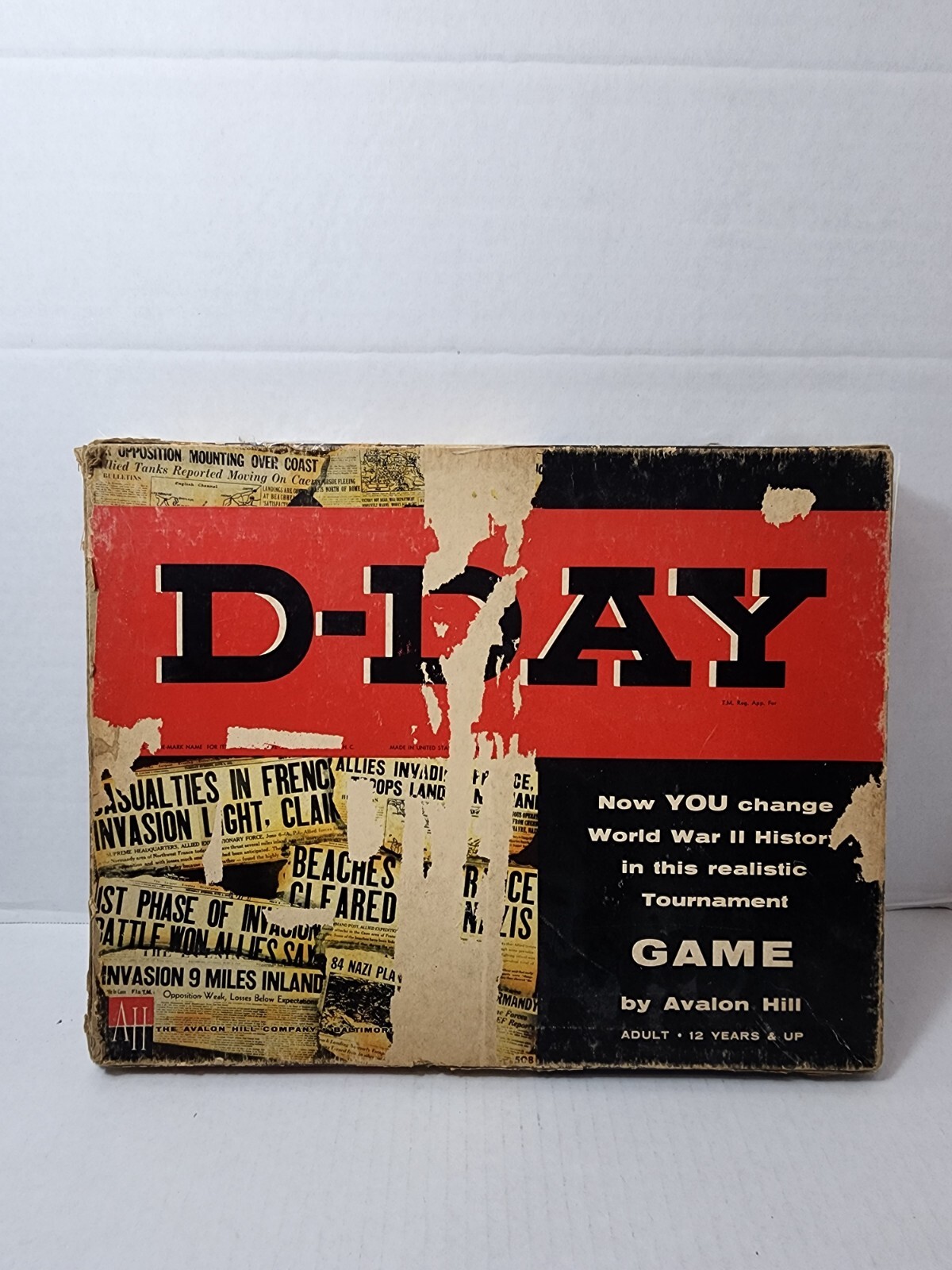 Vintage 1961 D-Day World War II Invasion Board Game #508 Avalon Hill WWII D Day