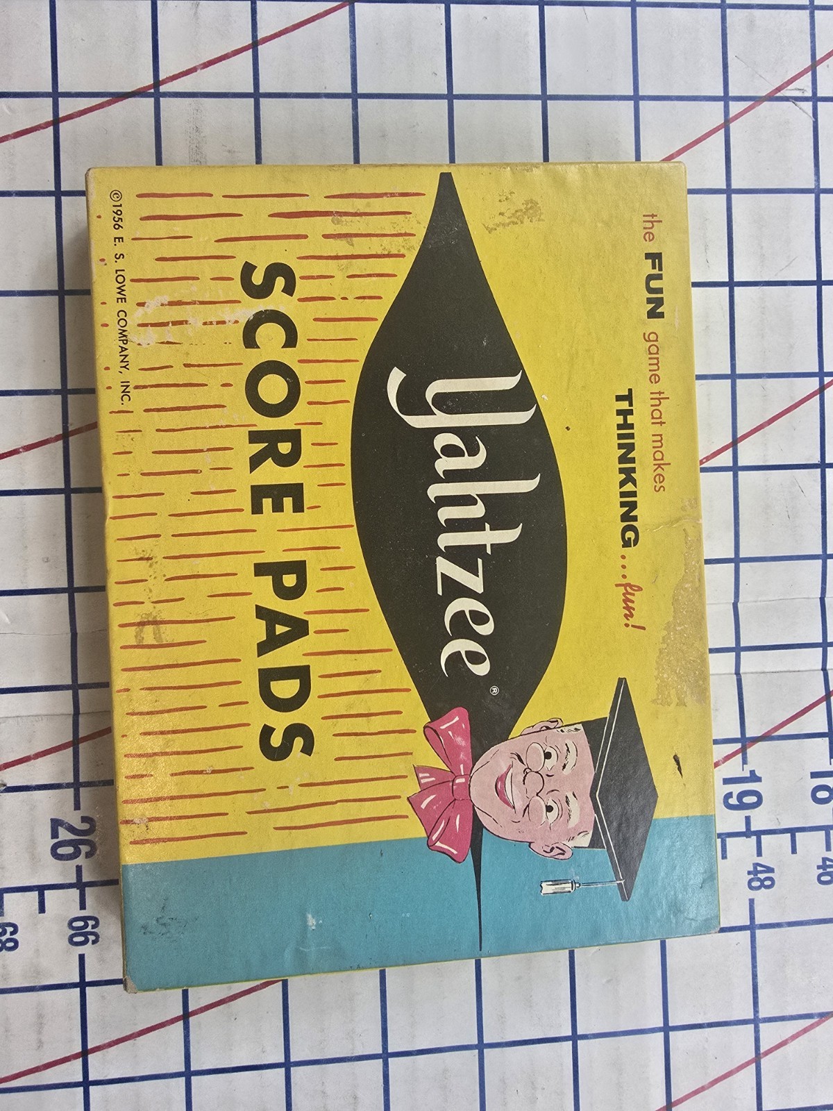 VTG Vintage 1950’s-60’s Yahtzee – Score Pads (4) – in Original Box E.S. Lowe Co
