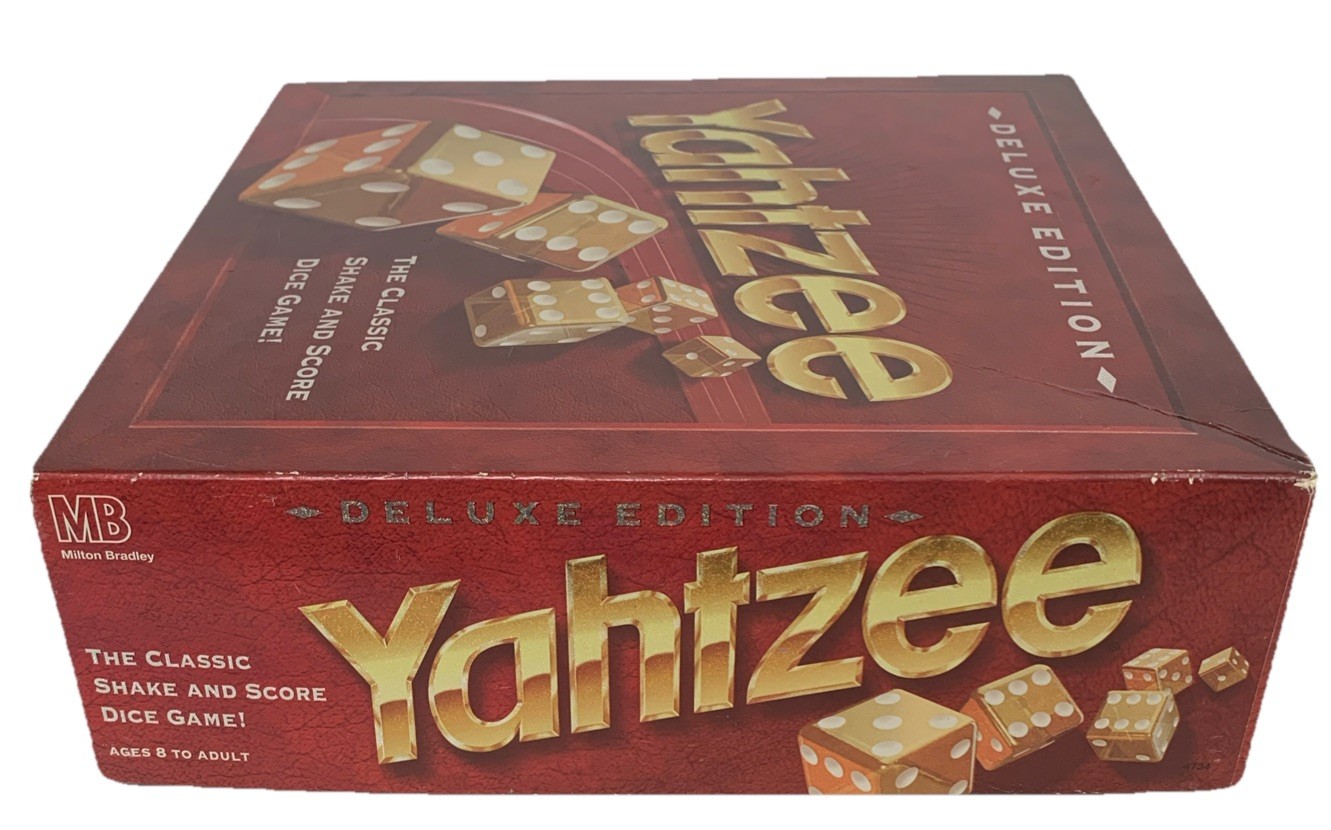 Yahtzee Deluxe Edition Board Game Golden Flecked Dice 1997 Complete W/O Pencils