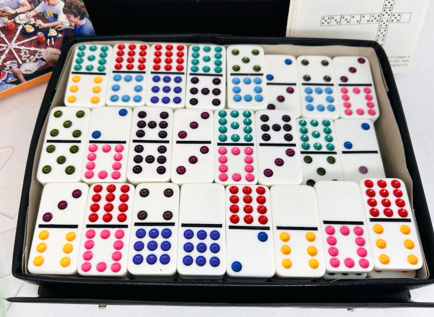 Mexican Train 91 Dominoes Puremco with Case ~ ChickenFoot ~ Complete