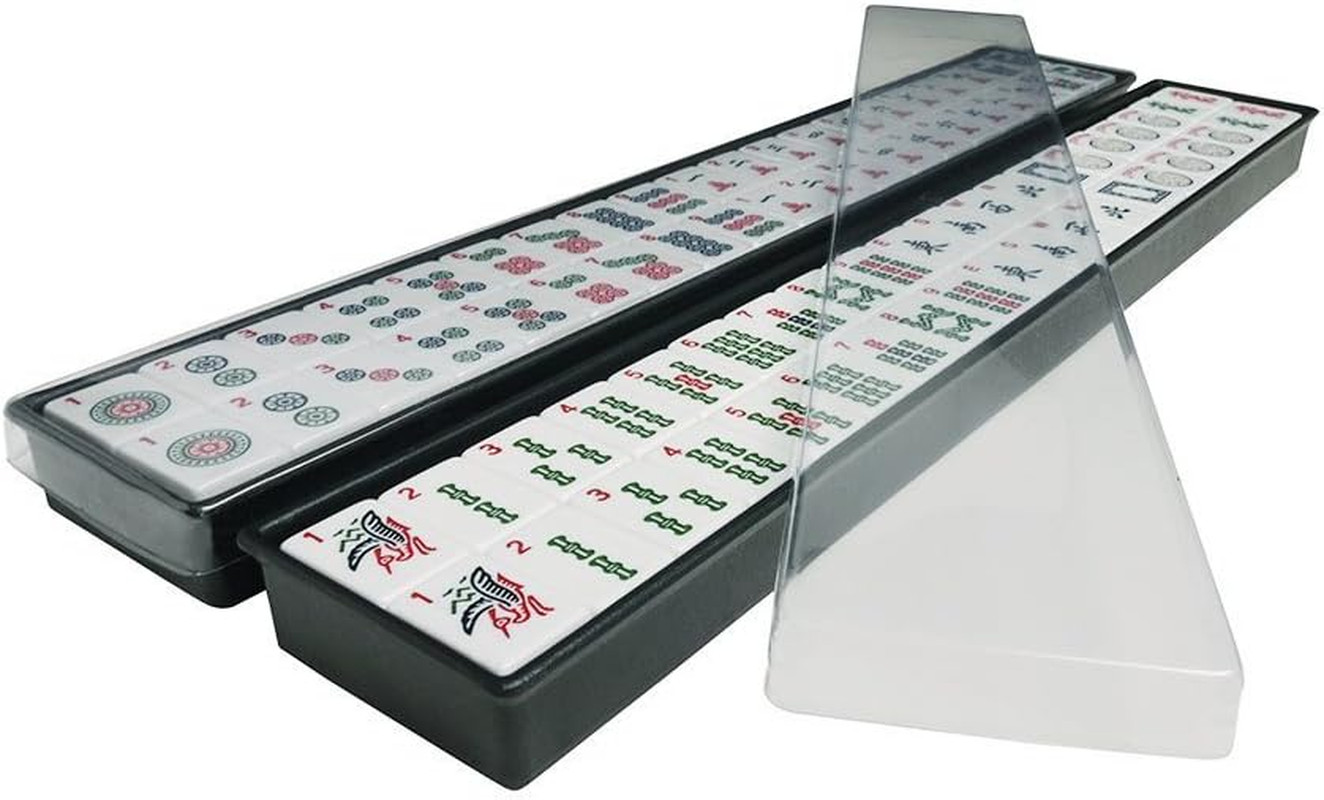 NEW! – American Mahjong Set – 166 White Tiles (All-In-One Rack/Pushers), Silver