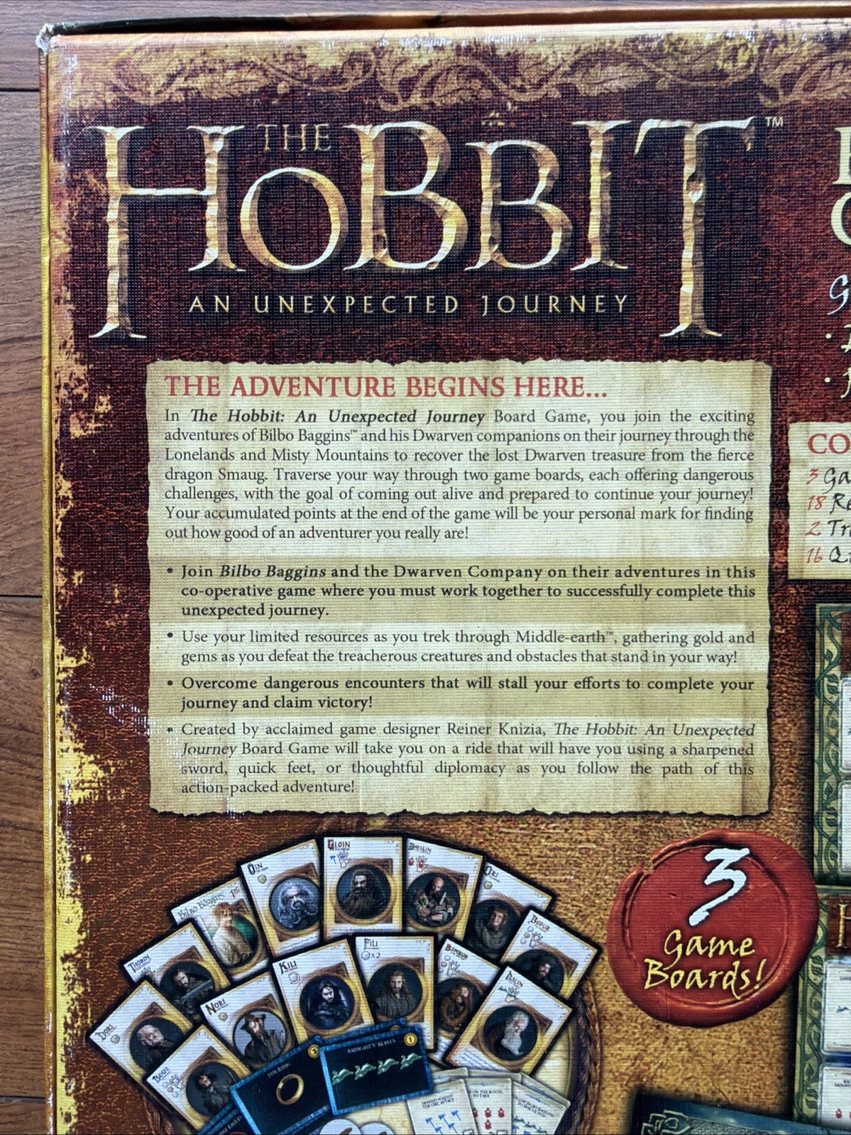 The Hobbit An Unexpected Journey Board Game Cryptozoic 2013 Complete Excellent