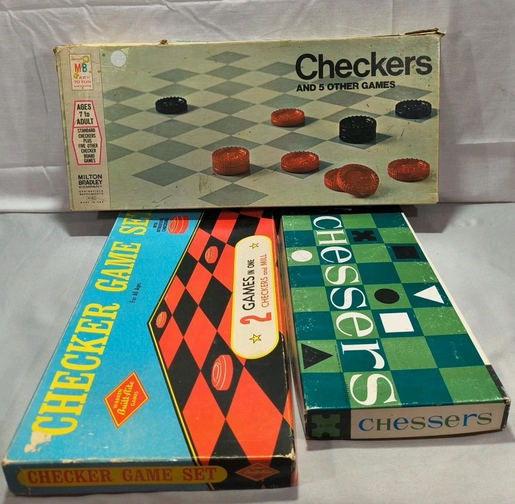 VTG Lot(3)Chessers (Cmplt)Checker Game Set (Cmplt)Checkers And 5 Games (See Pic)