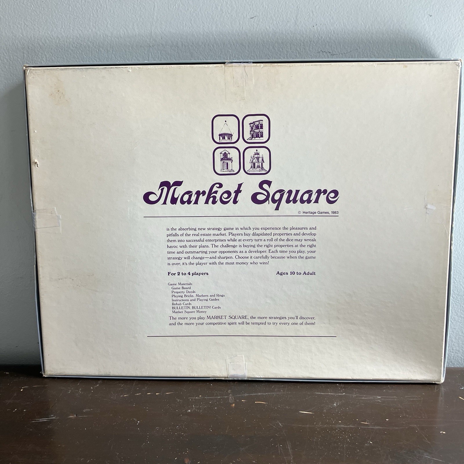 VTG MARKET SQUARE COMPETITIVE REAL ESTATE STRATEGY GAME 1983 Ages 10 to Adult