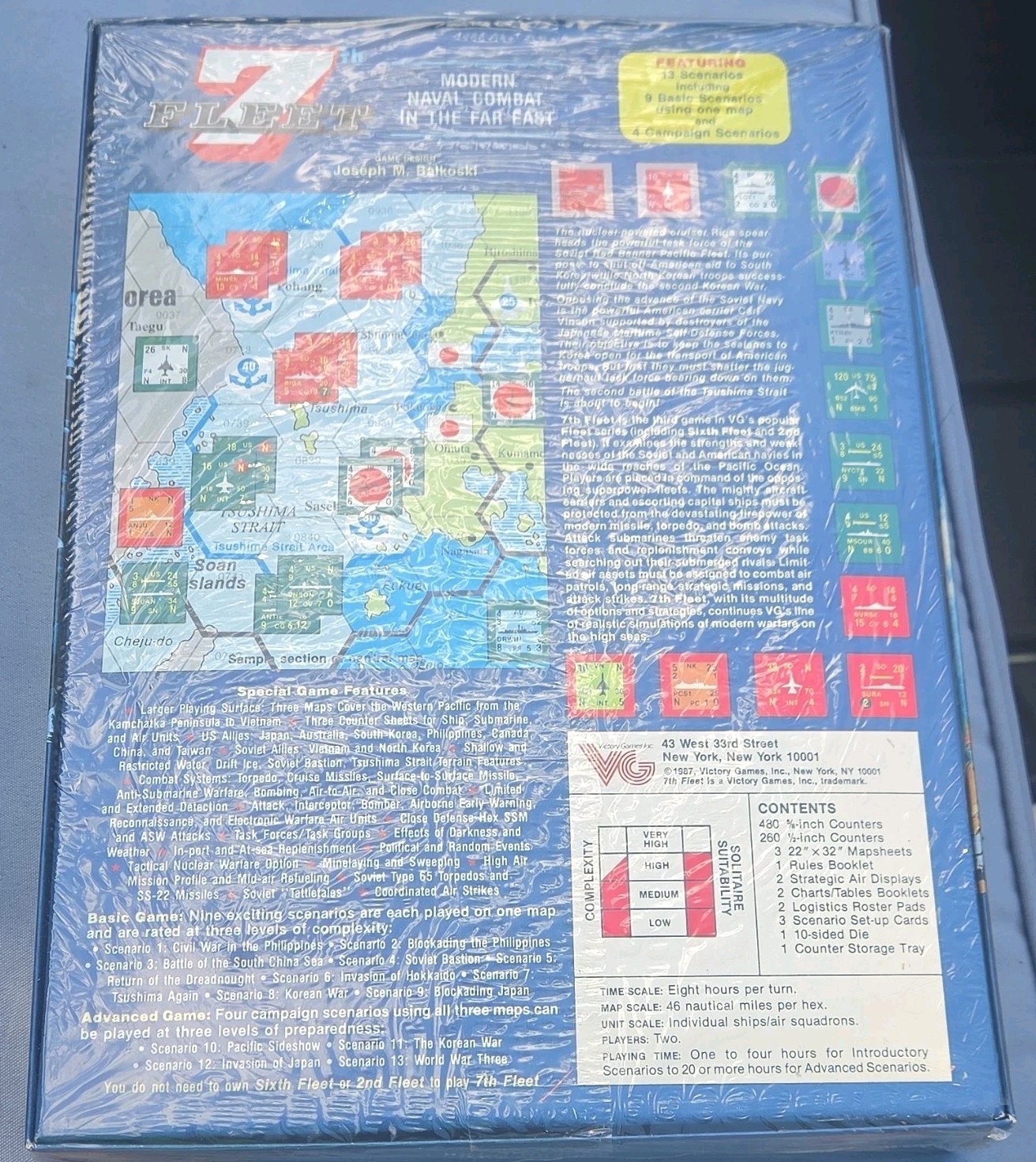 Victory Games 7th Fleet Modern Naval Combat Board Game Sealed 1987 2+ 17+