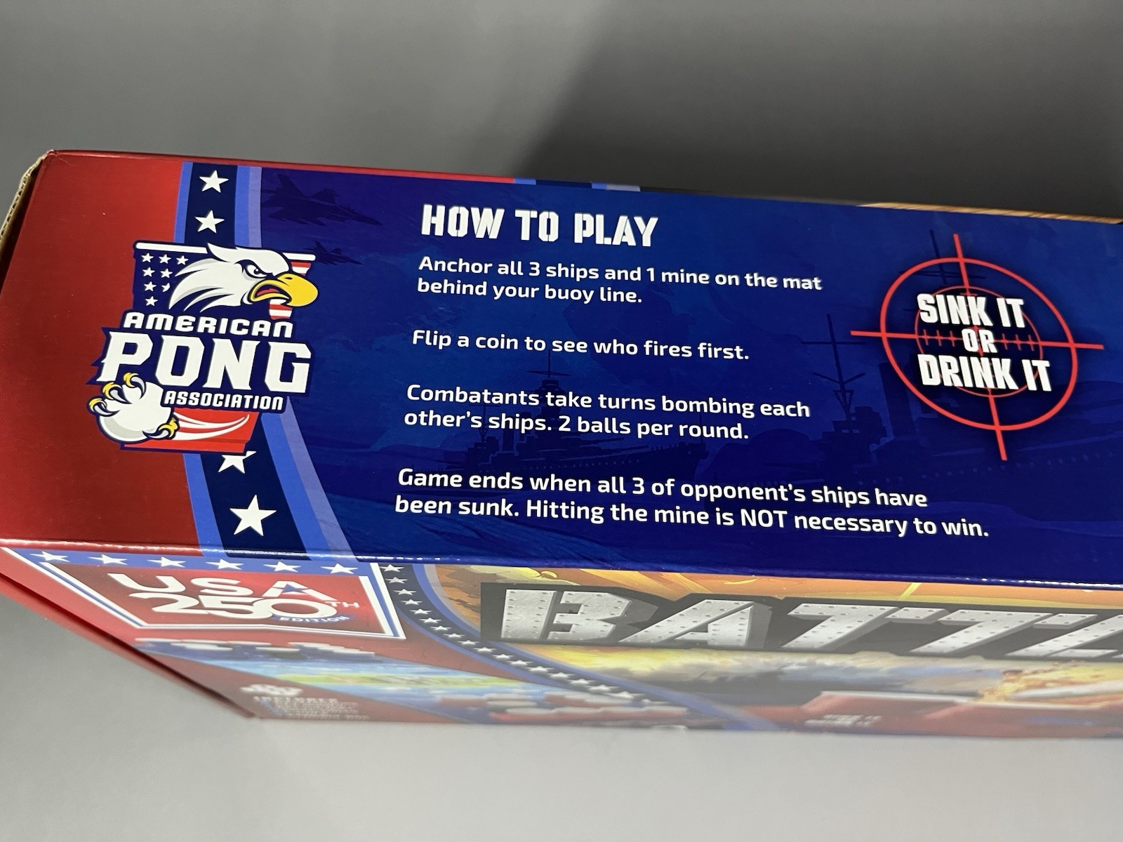 Beer Pong Battleship Battle Pong Tabletop Party Game USA 250 Limited Edition