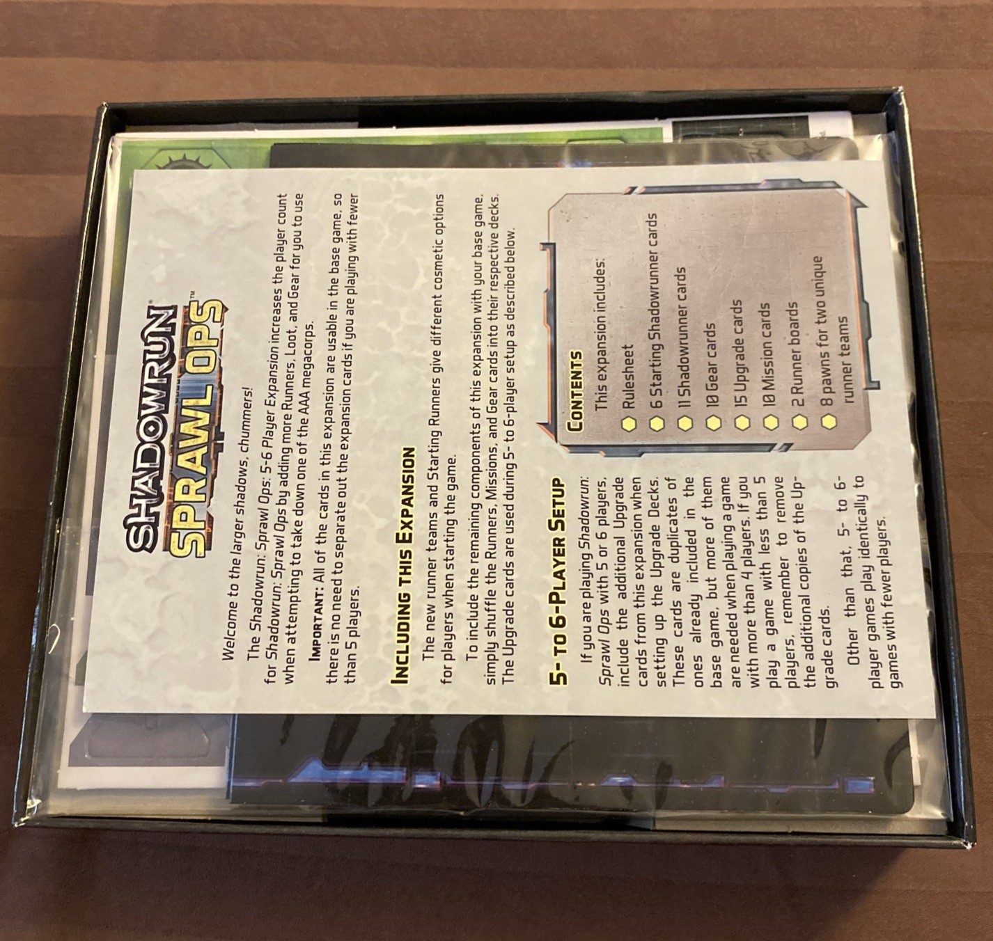 Catalyst Boardgame Shadowrun Sprawl Ops 5-6 Player Expansion Box New 2018