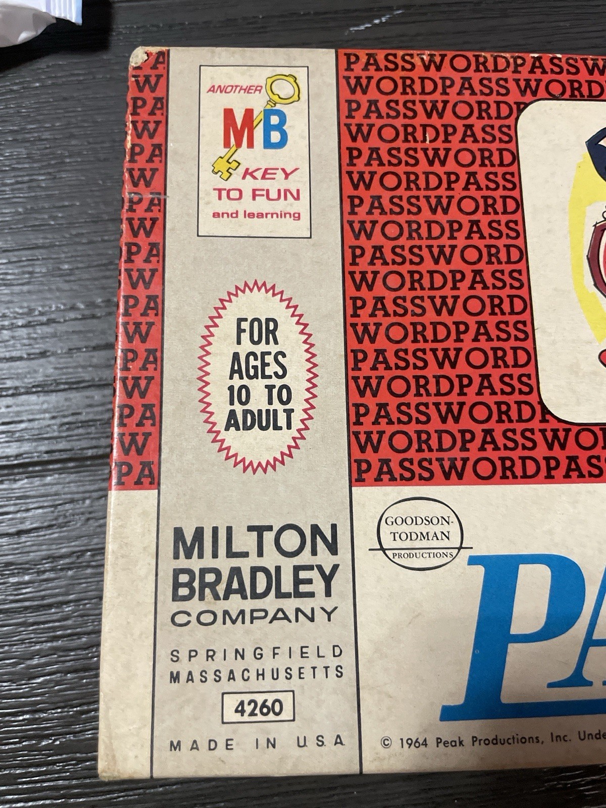 Vintage 1964 Milton Bradley Password Game Complete CBS TV Board Game #4260 USA