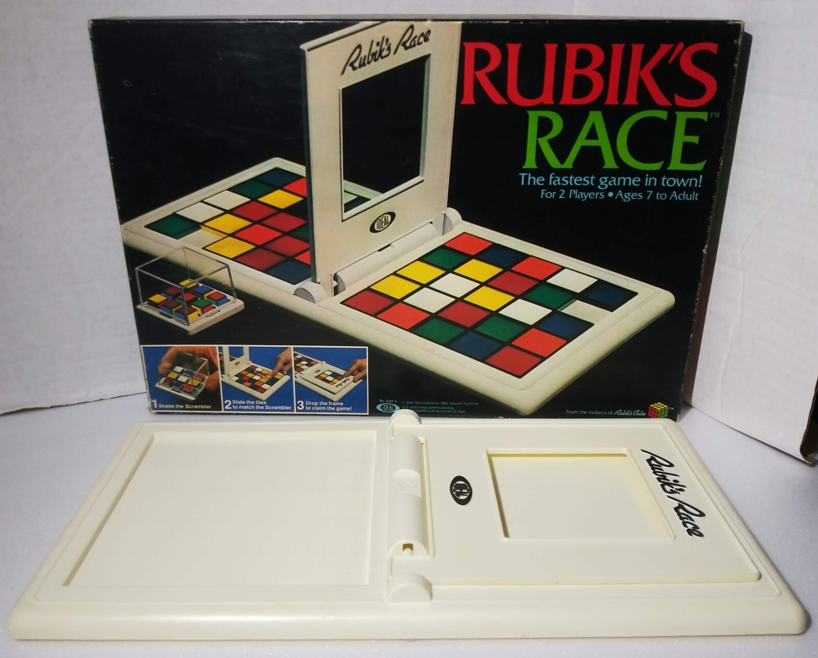 Vintage 1982 Rubiks Race Game By Ideal Complete, Rubiks Cube Face Matching Game