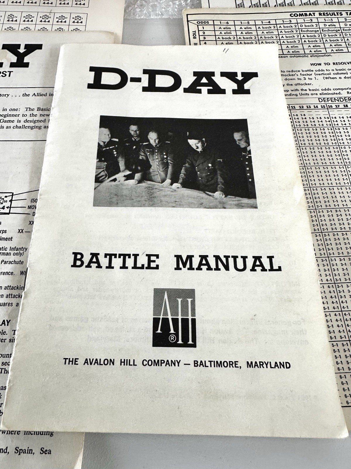 AVALON HILL D-DAY WW2 INVASION Board Game World War II Strategy 508 Vintage 1965