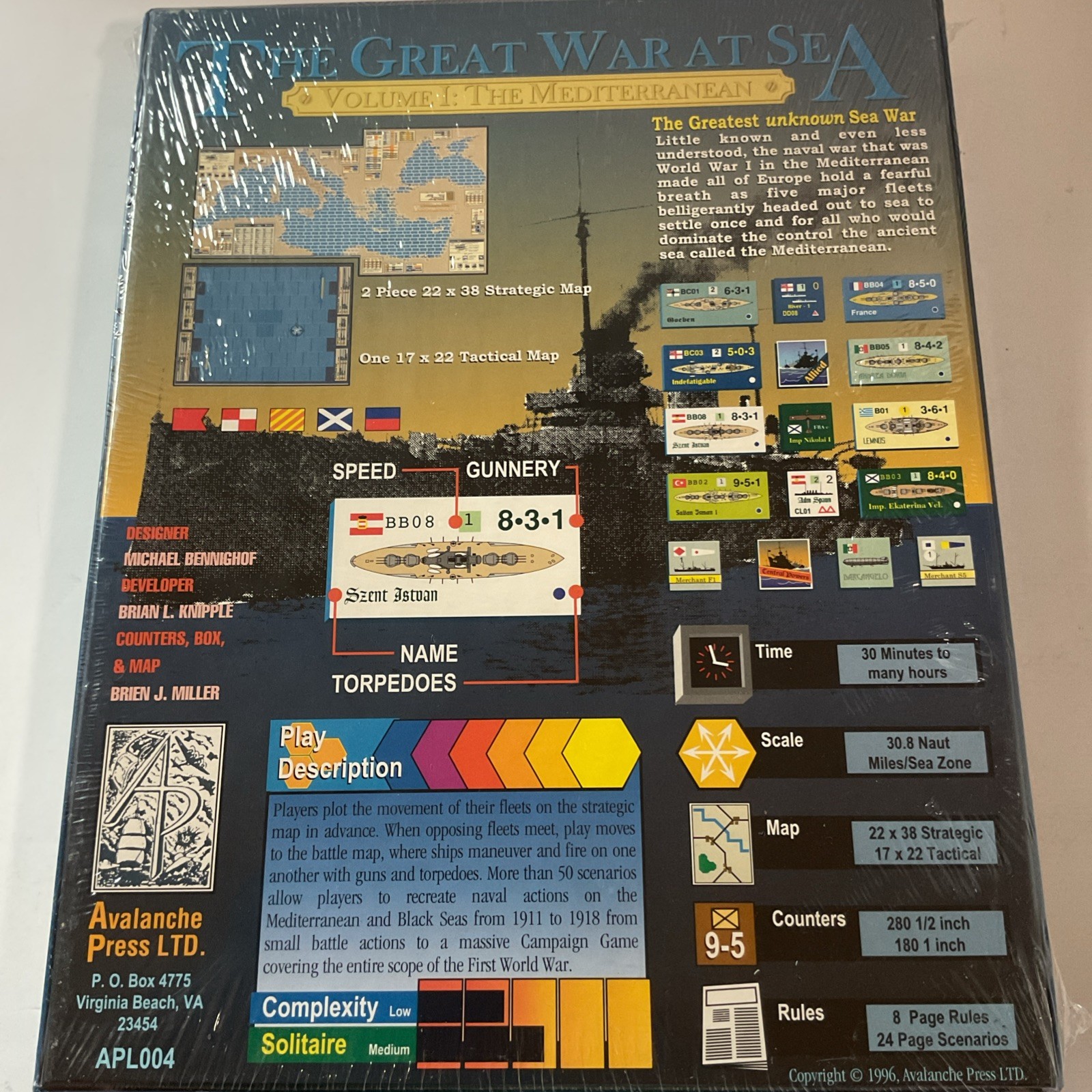 Avalanche Press The Great War at Sea 1996 Vol. #1 New Still Sealed