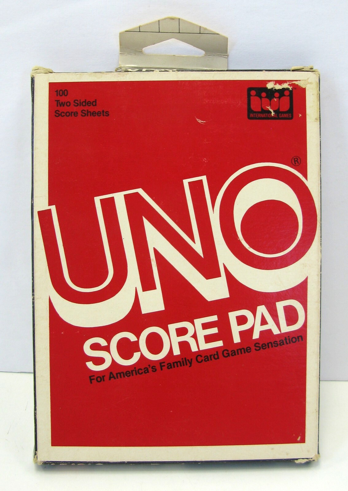 1984 UNO Score Pad in Box #4001 100 2 Sided Score Sheets