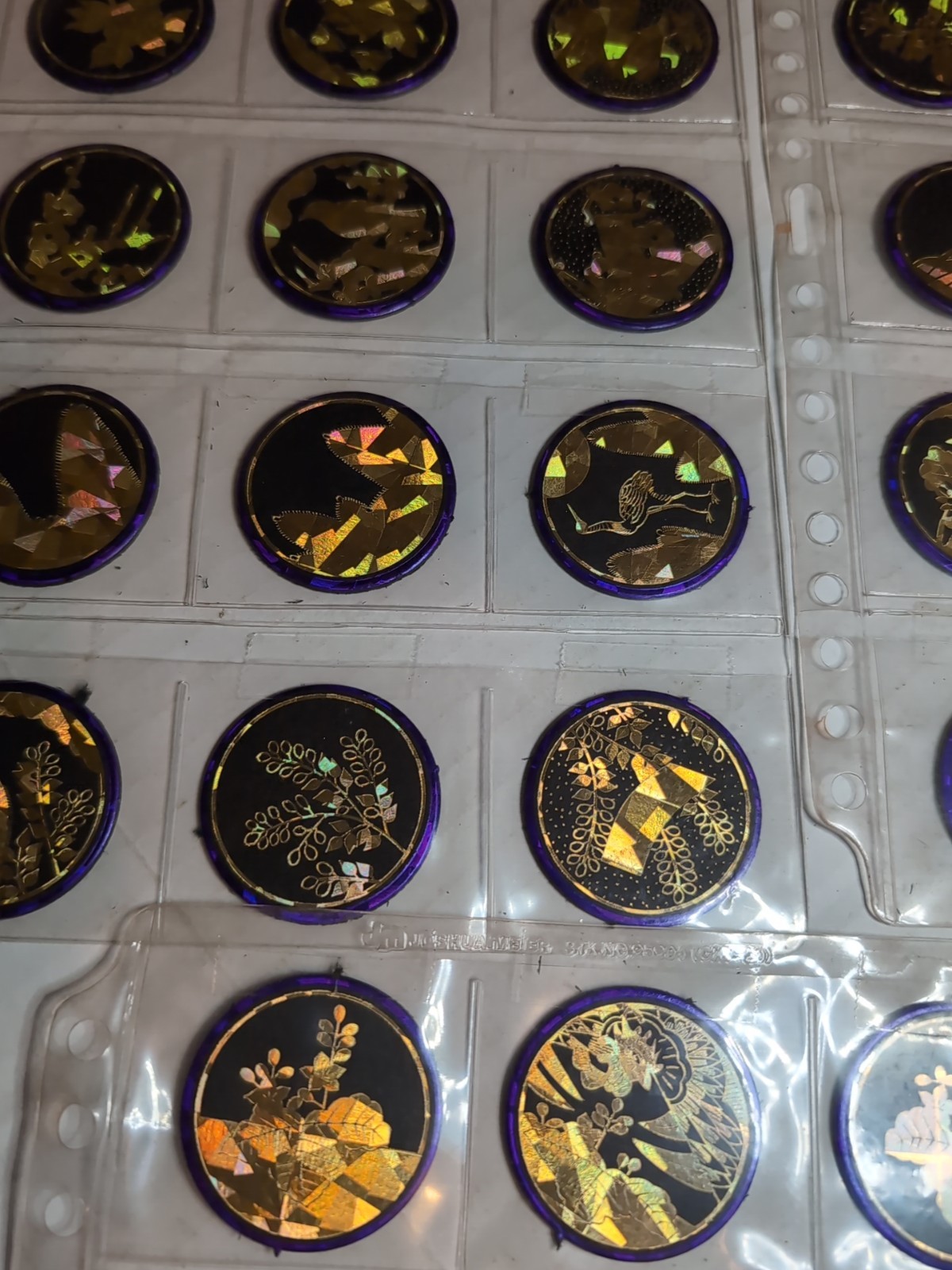 Pogs Pogs Lot Hanafuda Japanese Hawaii Set Of 48 Loose Black Purple Gold