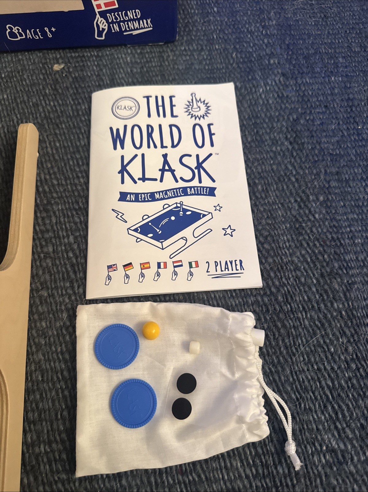 KLASK Magnetic Game of Skill WOODEN TABLETOP GAME From Finland COMPLETE