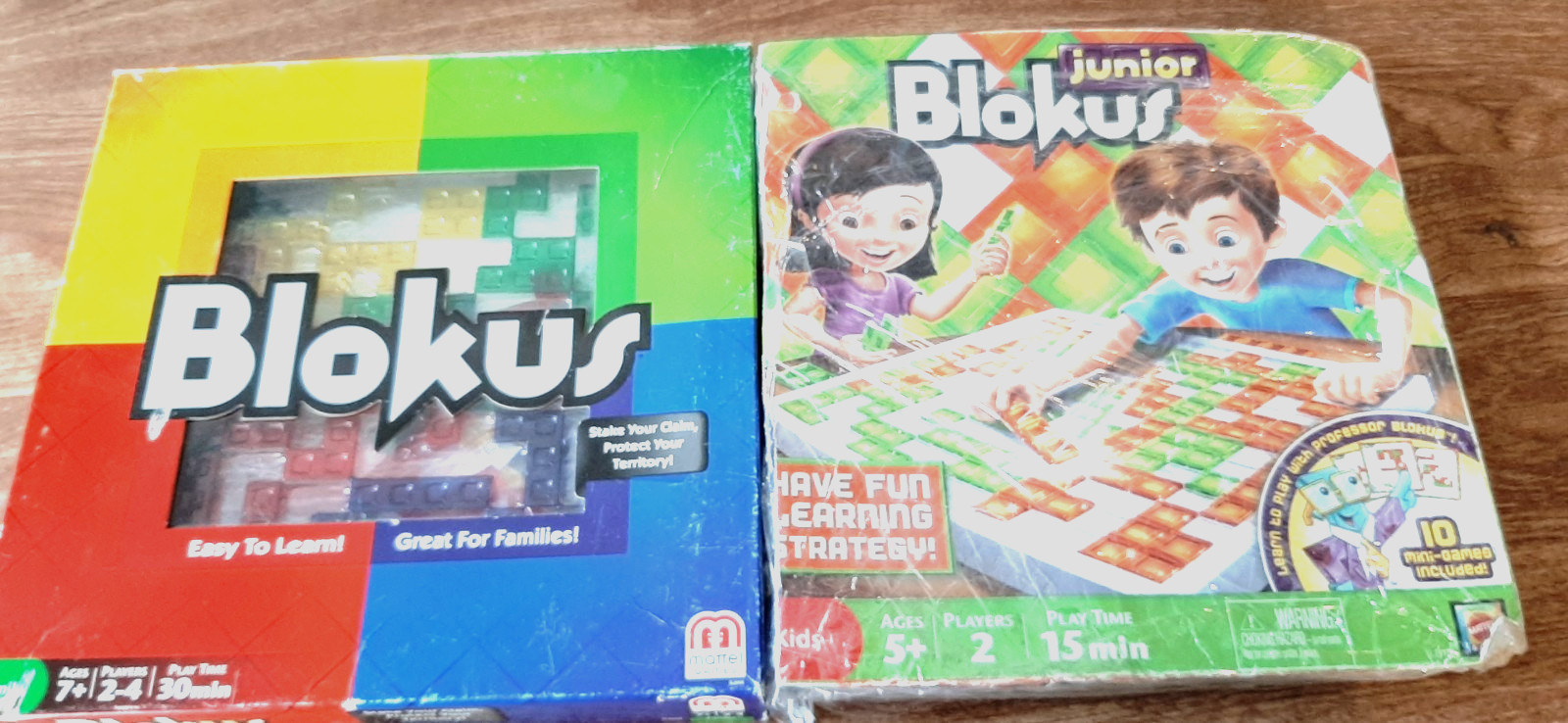 2 Games Blokus Board Game AGE 7 + & Blokus Junior Age 5 Strategy Educational