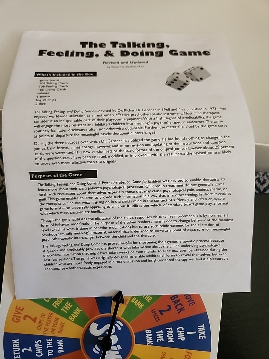 COMPLETE The Talking Feeling & Doing Game Psychotherapeutic For Children 1998