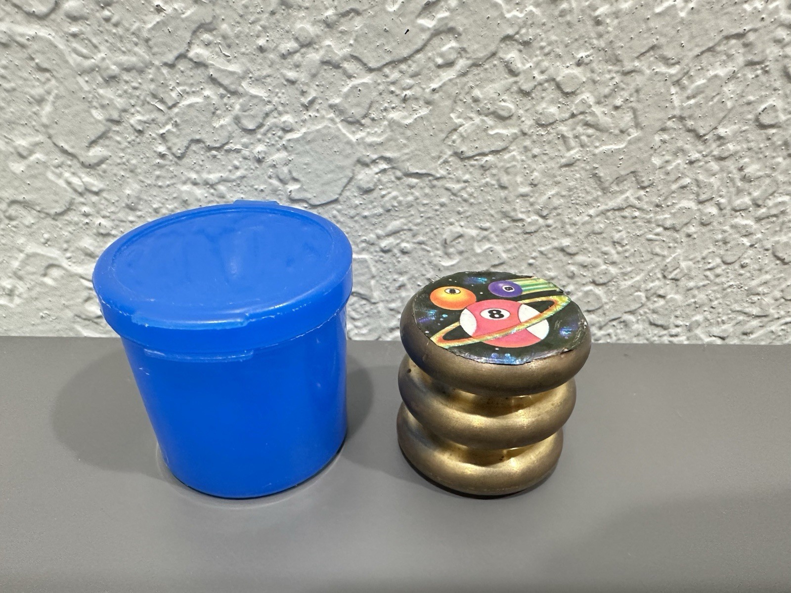 Vintage 90s Heavy Brass Metal Pog Slammer – 8 Ball – Thick & Heavy – 5+ Oz