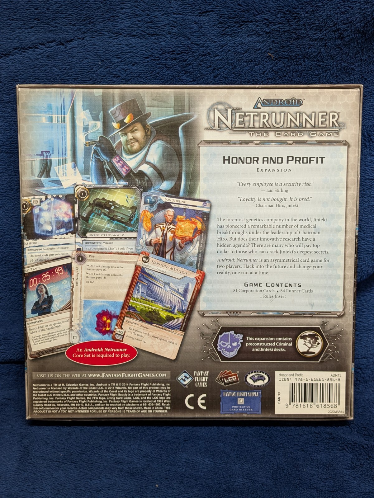 FFG Android Netrunner LCG Honor & Profit Deluxe Expansion COMPLETE in Box