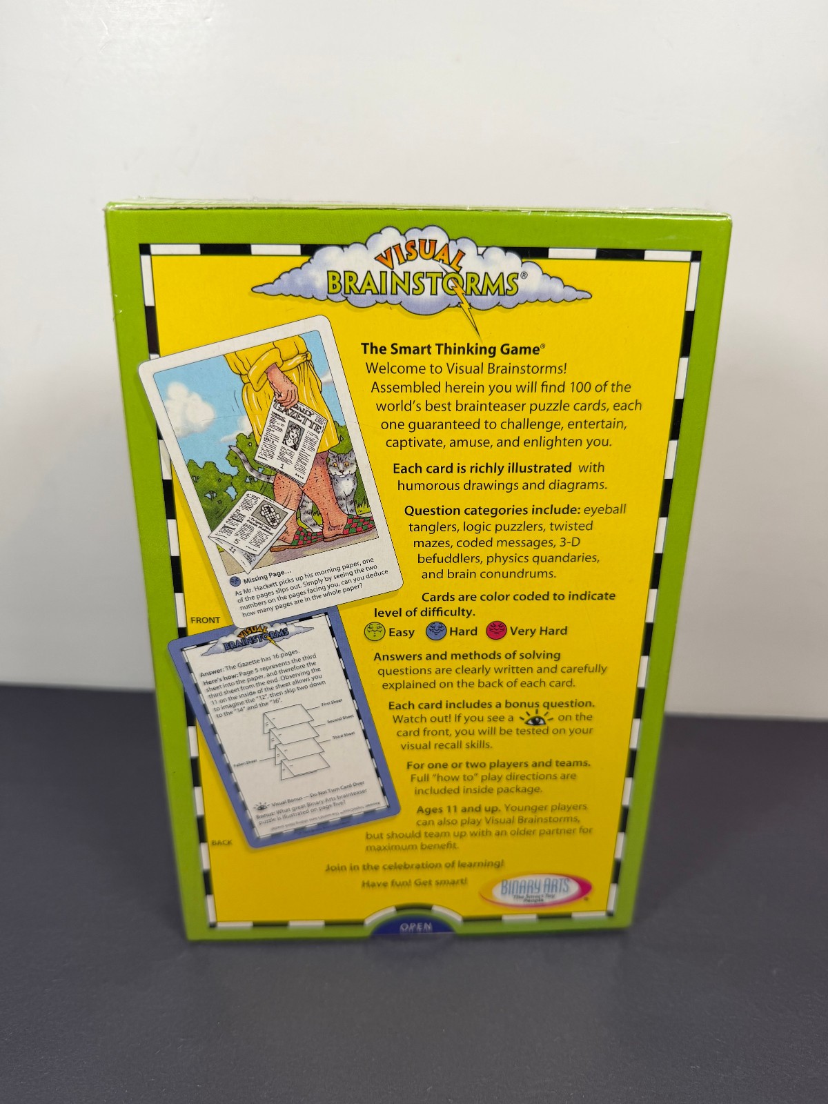 Binary Arts Visual Brain Storms Smart The Thinking Game Brain Teaser 1995