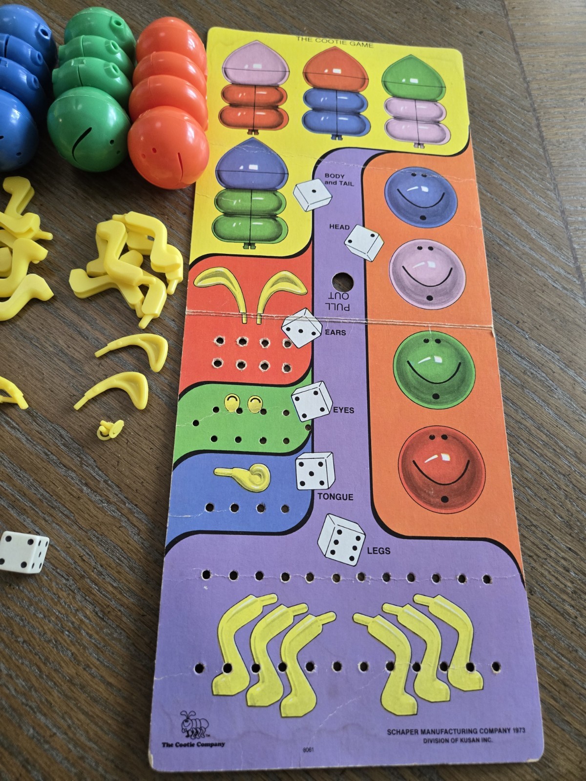 Vintage 1972 Schaper Cootie Game No. 200 B Original Box