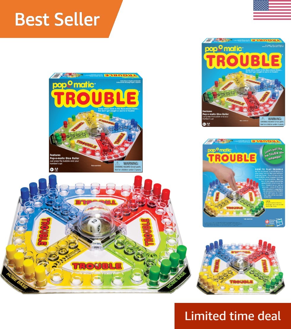 Extra Wide Pop-o-Matic Trouble Game for Kids – Classic Fun & Learning Experience