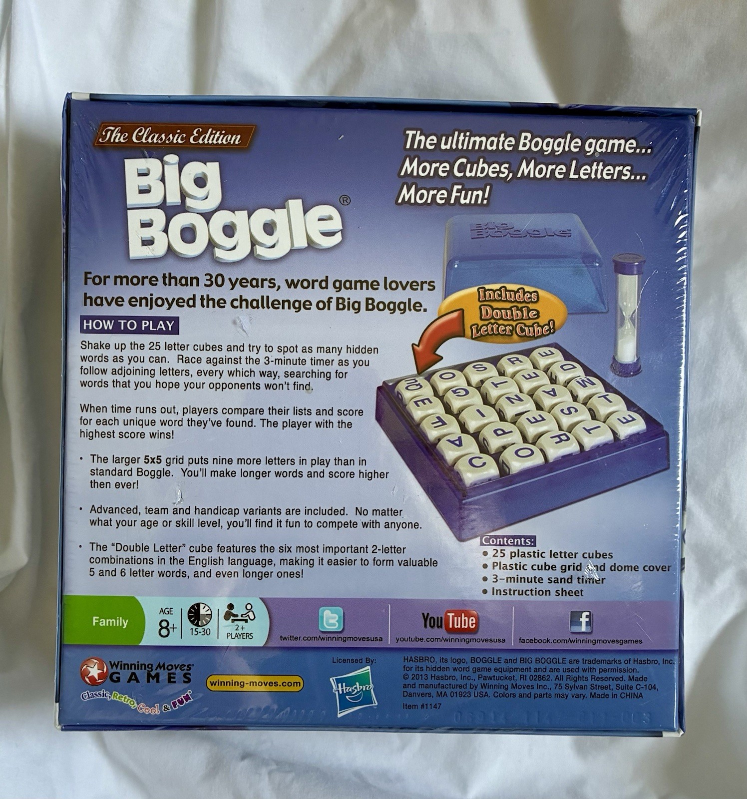 BIG BOGGLE Classic Edition Word Game – Family Game Night Kids 8+ & Adults