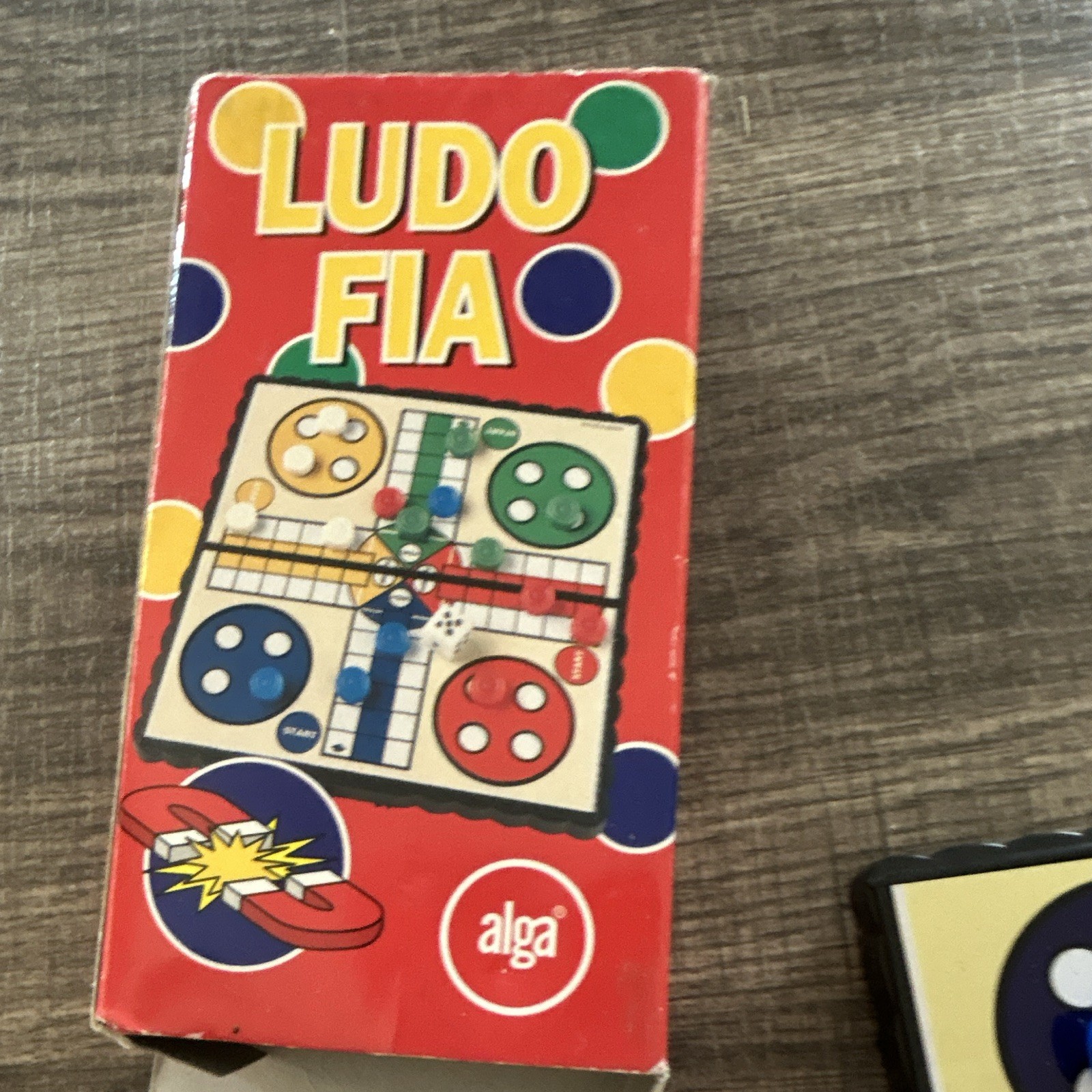 Alga Ludo Fia Magnetic Board Game Set w/ Pieces & Box, Ages 3-5, 2 Players