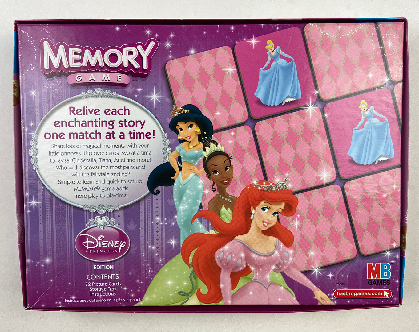 Memory Disney Princess Edition Matching Game By Hasbro 2010 COMPLETE! EUC