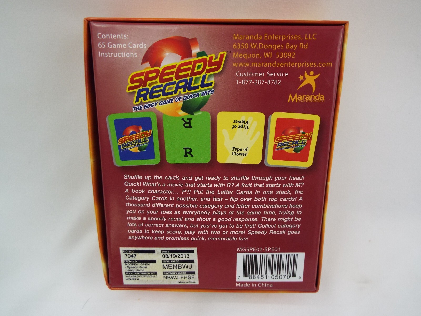Speedy Recall The Edgy Game of Quick Wits Memory Cards
