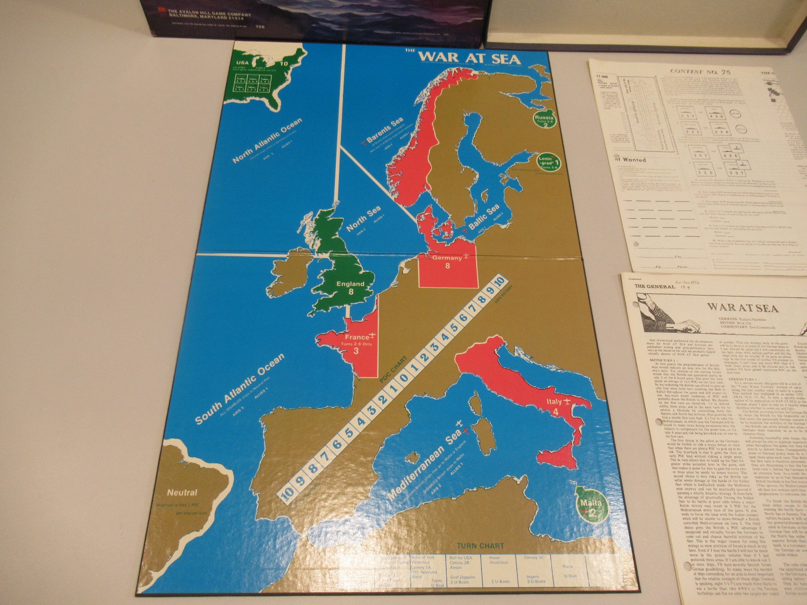 War at Sea – 2nd Edition WWII Naval Battle Game by Avalon Hill | 2 Bonus Books