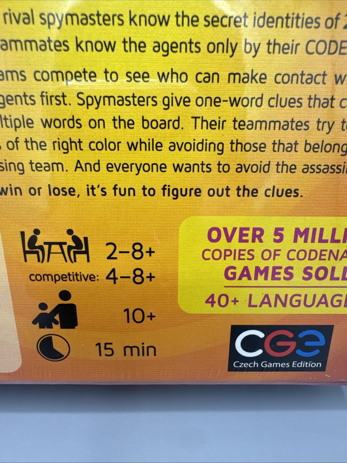 Czech Games Edition Codenames Vlaada Chvatil Party Game Spymaster Agents Clues