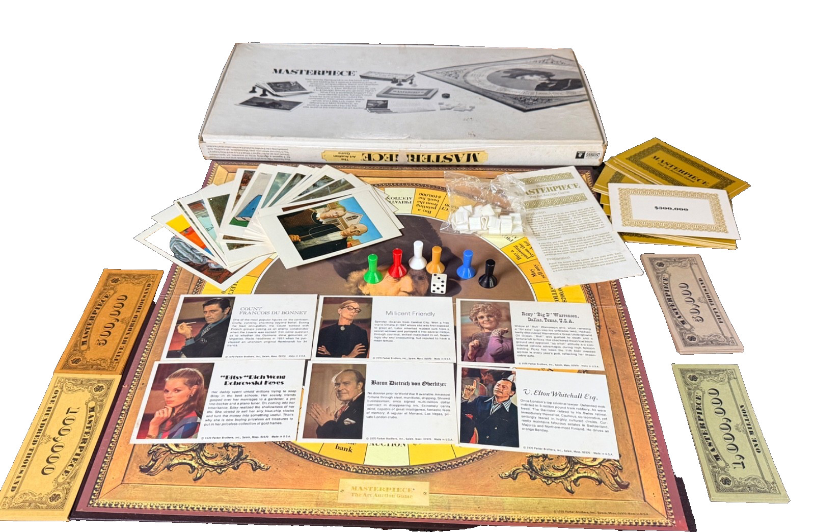 Vintage 1970 Masterpiece The Art Auction Game by Parker Brothers Complete
