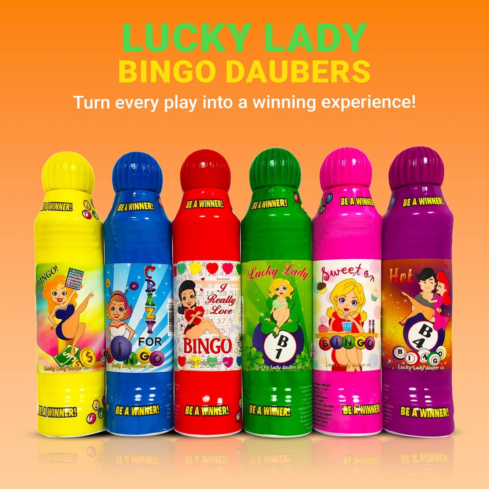 Lucky Lady Bingo Daubers Made with Dab-O-Ink, Sunsational and Dab-O-Ink Dazzl…