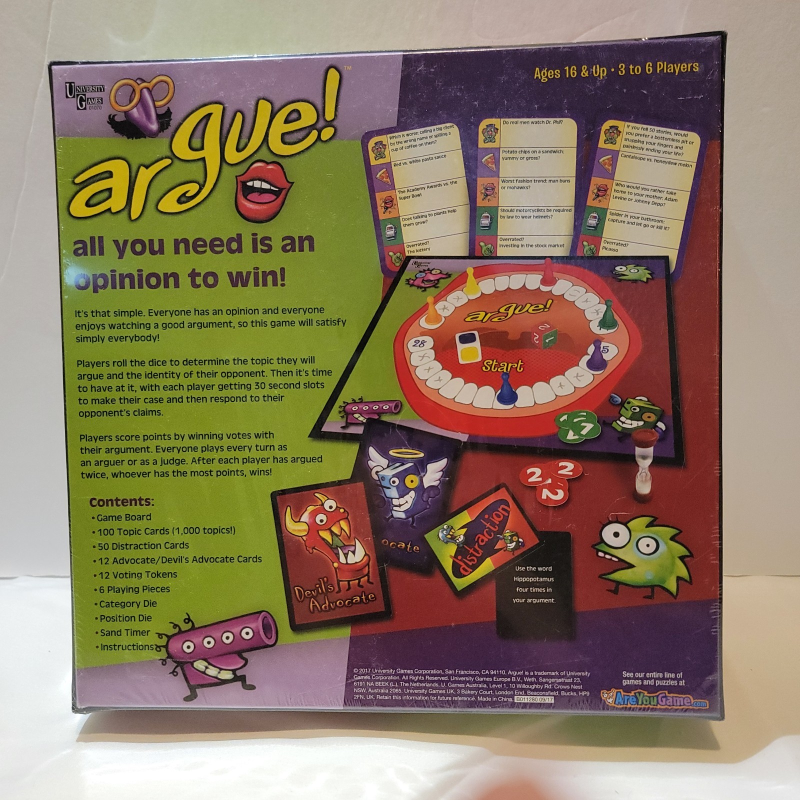 Argue Multi Player Party Game University Games Perfect Ice Breaker Board Game
