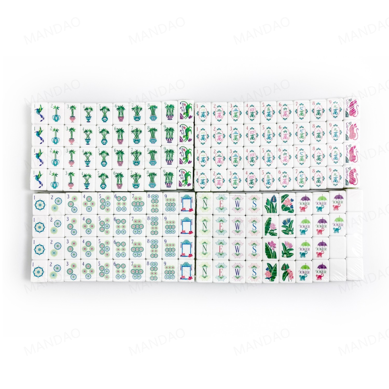 American Mahjong Game Set, 160 Tile Bamboo Pattern Mahjong Tiles Fast Shipping
