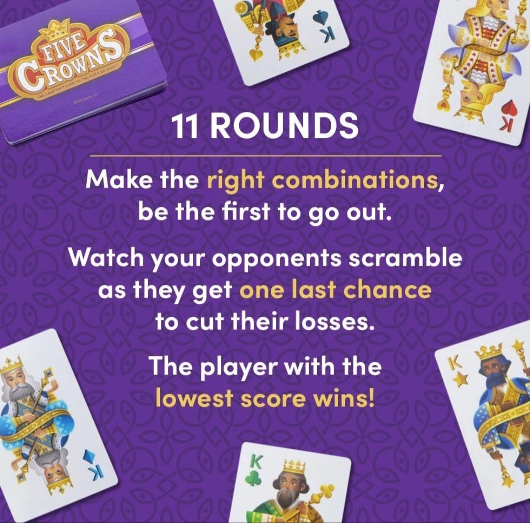 Five Crowns — the Game Isn’T over until the Kings Go Wild! — 5 Suited Rummy-Styl