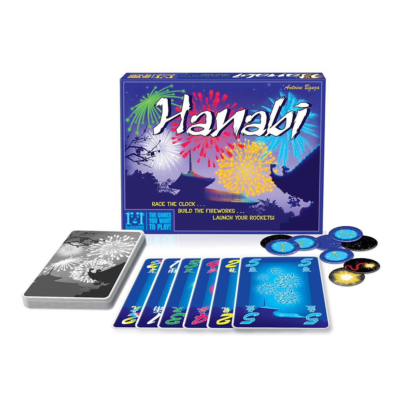R&R Games: Hanabi Strategy Game, 72 pc, 2-5 Players, 20-30 Min, Family