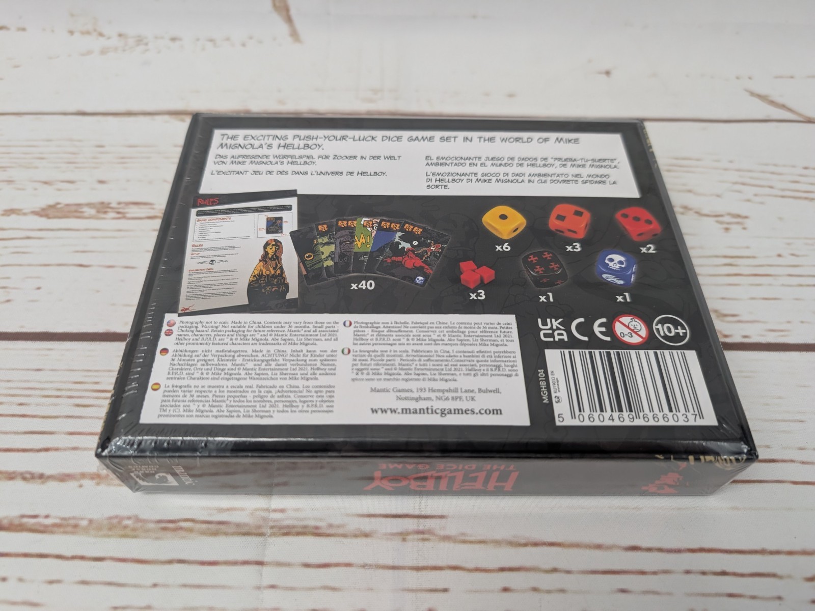 Hellboy The Dice Game NIS Mantic Games Board Dice Game Dark Horse Comics
