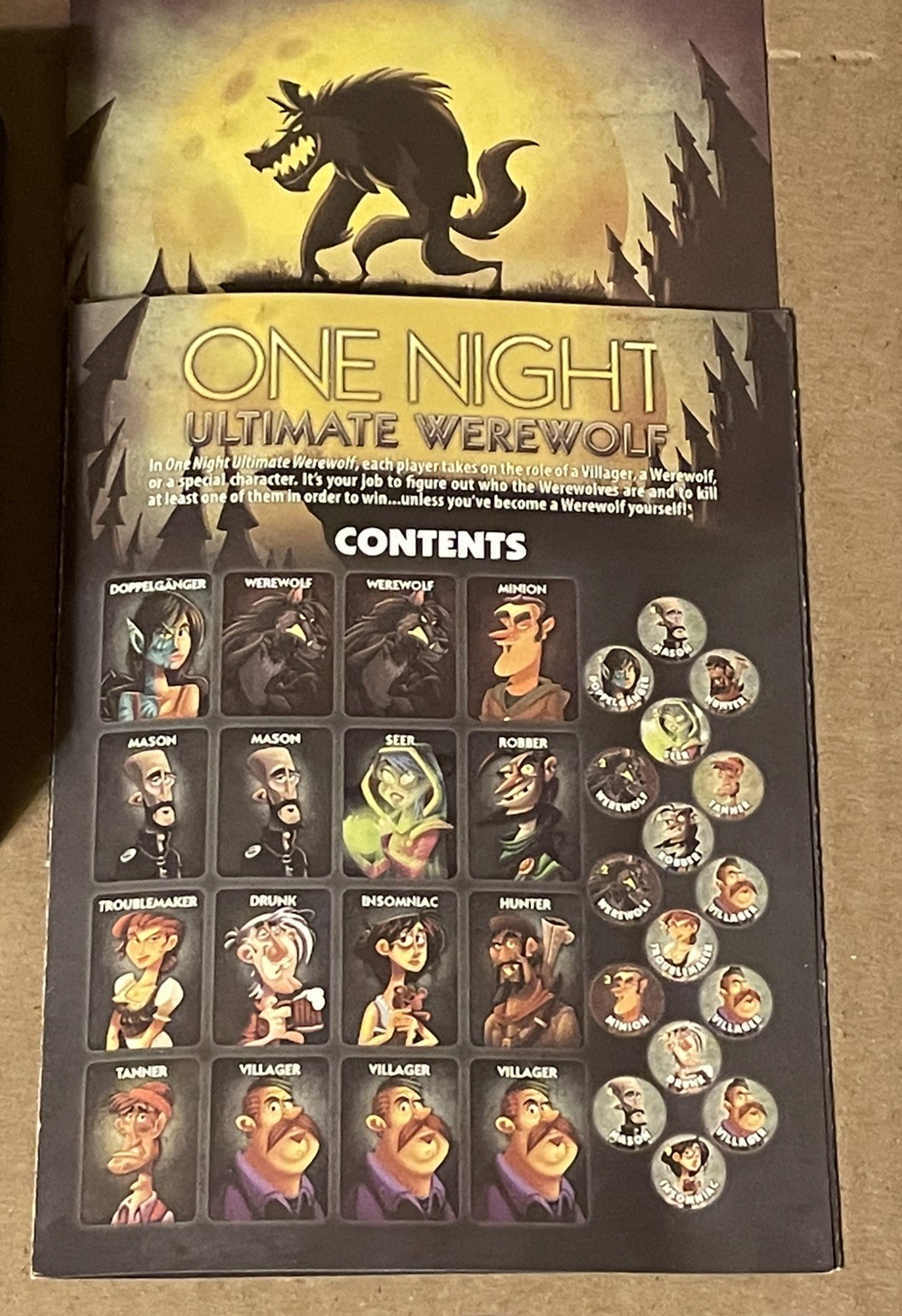 One Night Ultimate Werewolf Card Game Bezier Games Complete 2016 Original!