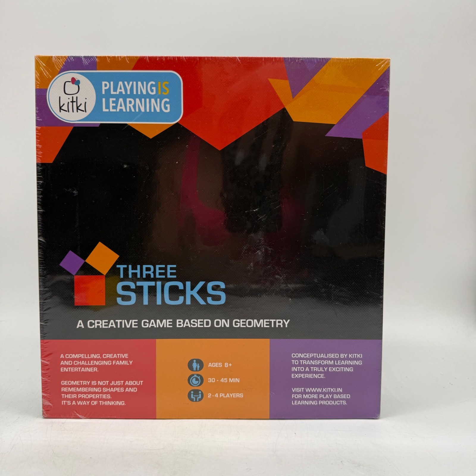 Kitki Three Sticks Geometry Board Game Creative Educational Math Strategy New